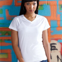 Women's Polyester Sublimation V-Neck Tee Thumbnail
