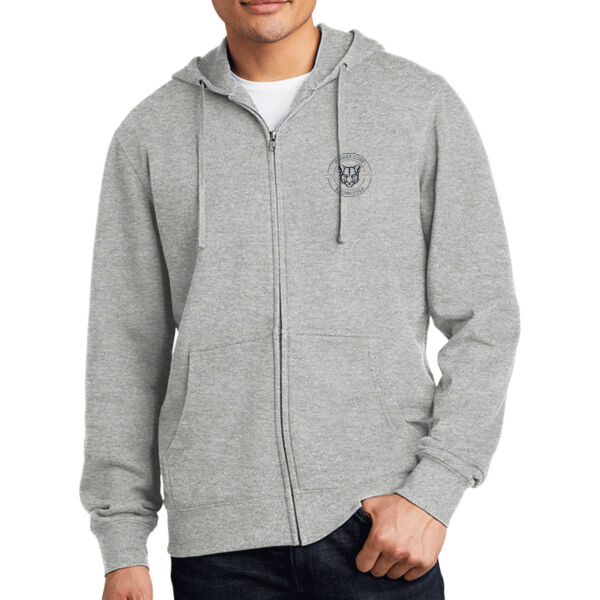 Navy Cougar Head Logo - V.I.T. Fleece Full Zip Hoodie Thumbnail