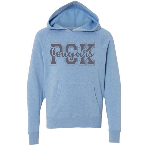 PCK Cougars - Youth Lightweight Special Blend Raglan Hooded Sweatshirt Thumbnail